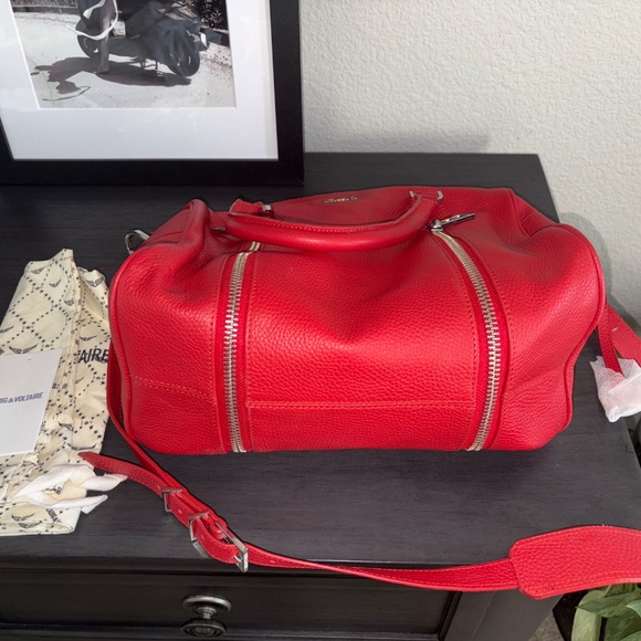 Red Zadig & Voltaire Bowler Bag with Crossbody Strap - Picture 3 of 6